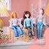 Bencailor 8 Pieces 11.5 Inch Girl Doll Accessories, Cotton Elf Sweaters & Denim Pant Regular Outfit Clothing (Stripe)