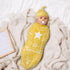 YallLocoMo Sets Custom Newborn Swaddle Blankets Hat Yellow Star Name Text Soft Baby Receiving Blanket Swaddle Sack