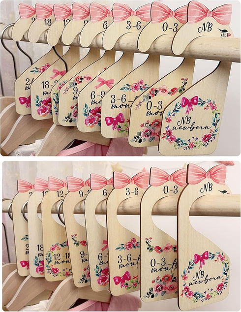 LLUFO Closet 8pcs Closet Closet Baby Dividers Double-Sided Baby Clothes Dividers for Wooden Nursery Decor for Gilrs