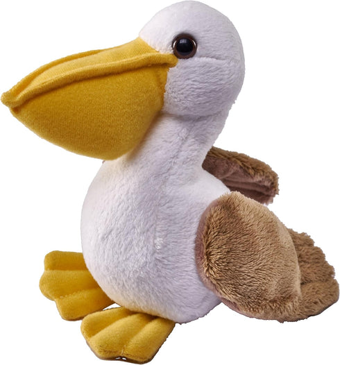 Wild Republic Pocketkins Eco Pelican, Stuffed Animal, 5 Inches, Plush Toy, Made