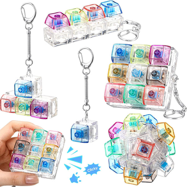 Halloscume 5 Pcs Keyboard Adult Fidget Clicker in 5 Styles Keyboard Fidget