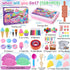 2lb Set 3 4 5 6 7 8 Golray Ice Cream Sensory Bin for Girls, Play Sand Art Kit with Sandbox, Magic Sand, Cake & Waffle