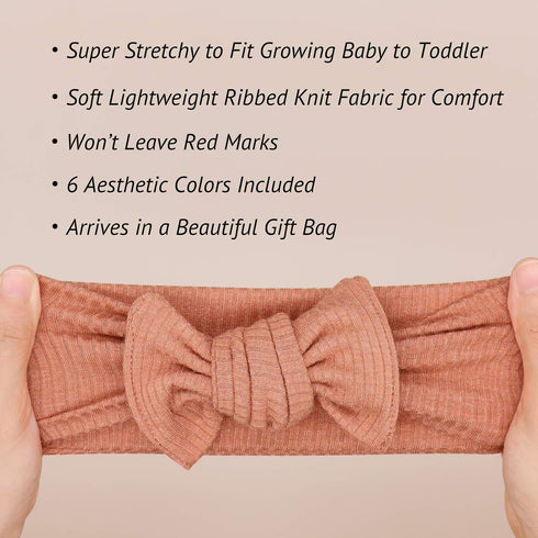 Baby Girls Headbands with Bows - Infant Toddler Headwrap Hair Accessories