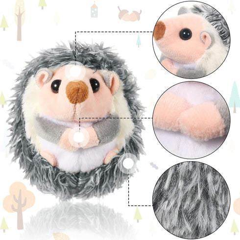 8 Pieces Mini Hedgehog Plush Toys Animal Stuffed DIY Keychain Accessories for Baby Birthday
