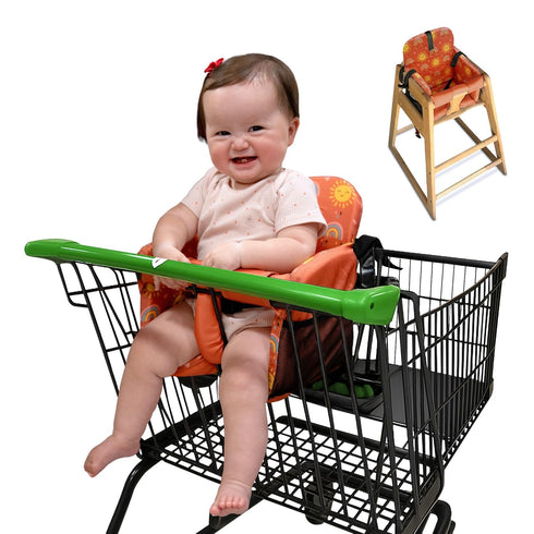 Shopping Cart Seat Cover for Baby, High Chair & Grocery Seat Protector, Padded Chair Covers for Restaurant Seats