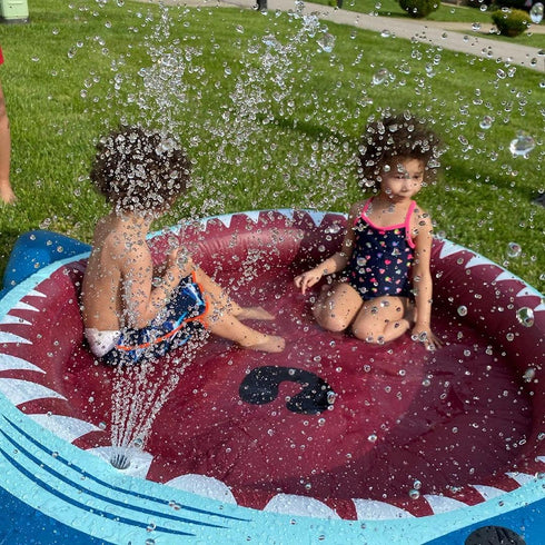 71-Inch 3-in-1 Swimming Summer Jasonwell Inflatable Kiddie Pool Sprinkler: Children Ball Pit Shark Baby Wading Pool