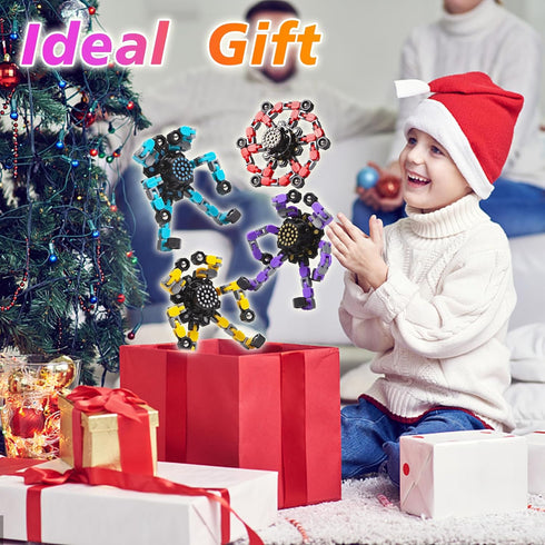 Transformable Fidget Spinners 2 Pcs, Stress Relief Sensory Toys for Kids and Adults, Fingertip Gyros for Boys and Girls.