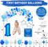 1st Package PartyHooman Boy Birthday Decors: With Photo Banner, Backdrop, Crown, High Chair Banner & Supplies