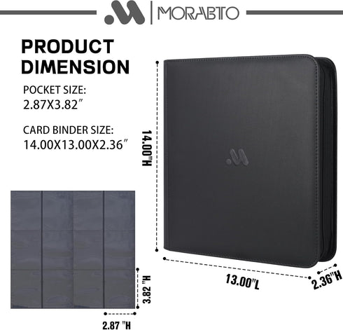 12 1200 50 Album Card Binder Pocket,Trading Card Binder Holds up to Cards with Sleeves,Zipper Card Holder Compatible