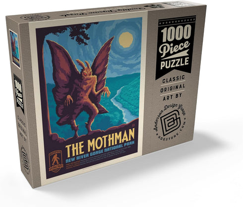 MyPuzzle Legends of The National Parks: New River Gorge's Mothman Vintage Poster - Premium 1000 Piece Jigsaw Puzzle
