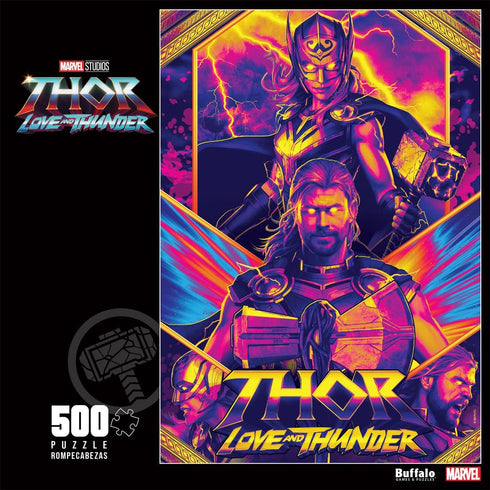 Buffalo Games - Marvel - Thor Love and Thunder - 500 Piece Jigsaw Puzzle for Adults Challenging Puzzle Perfect for Game Nights - Finished Puzzle Size is 21.25 x 15.00