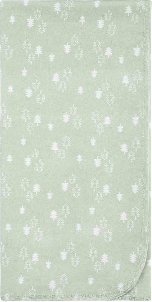 Gerber Boys Newborn Infant Baby Toddler 100% Cotton Flannel Receiving Swaddle Blanket, Woodland White, 5 Count