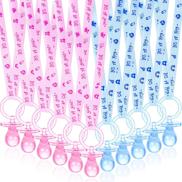 ZYFLSQ 60 Pieces Baby Shower Pacifiers Necklace, Acrylic Pacifier Necklaces for Baby