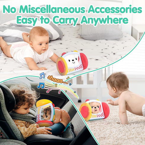 Tummy 0 3 6 9 12 PLAY Time Toys Rolling Baby Mirror Activity Toy for Newborn Months with Teethers Infant Mirror