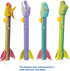 PowerTRC Dinosaur Toy Rocket Blasters | Launch Up to 100 ft | 4 Colorful Dino Foam Head Rockets for Kids Ages 3-10+