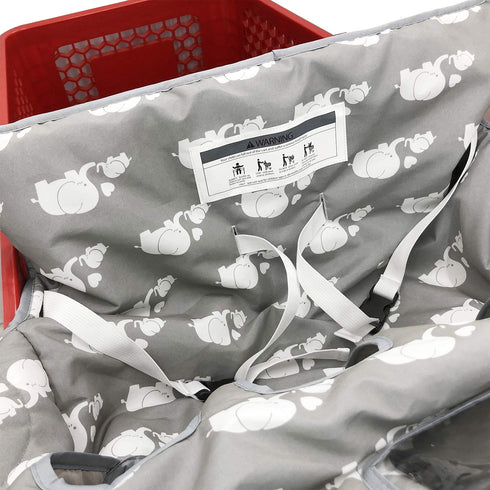Twin Double Shopping Cart Cover for Baby Siblings with Carrying Case. Foldable Fit Wholesale Warehouse Grocery Stores