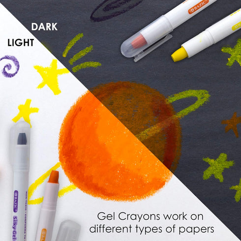 24 (24/Pack), 2-Packs BAZIC PRODUCTS Silky Gel Crayons Color, Washable Blendable Non Toxic Watercolor Crayon