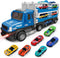 DOWELLIN 6 in 1 Transport Truck Toys for Kids, Police Trucks Carrier Cars