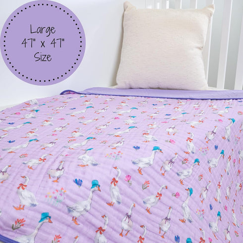 100% 47 47 Inches Cozy 6-Layer LollyBanks Baby Blanket, Cotton Muslin Quilt for Boys and Girls, x Toddler Quilt, Soft