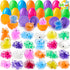 JOYIN 24 Pcs Easter Prefilled Eggs with Mochi Squishy Toy, Squeeze Toy