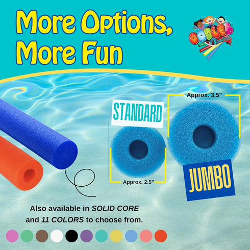 2 Pack, Swimming Oodles of Noodles Foam Pool Swim Noodles Hollow Core Foam Tube for Pool Floats, Buoyant for Beach