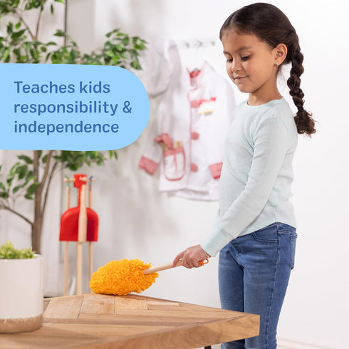 6-Pc. Set 3+ Melissa & Doug Dust Sweep Mop, Toddler Cleaning with Kids Broom & Accessories, Preschool Learning