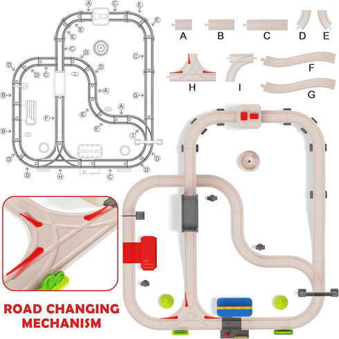 Set Kids,55 Set 3, 4, 5, 6, 7, 8+ Urban Rail Train for pcs Electric Train Simulate City Transport System,Educational