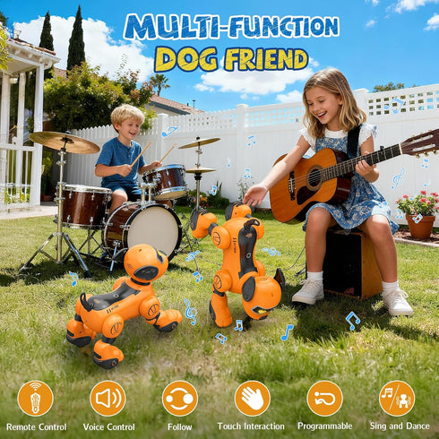 Programmable anysun Robot Dog for Kids, Remote Control Dog with Voice and Touch Interaction, Followable Dog Robot