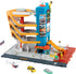 Matchbox Transportation Center Playset, 5 Levels with 1:64 Scale Taxi, Boat, Helicopter & Food Vendor Features