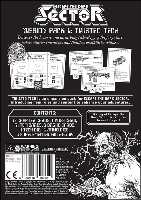 Pack 1 14+, 1-4 45 Escape the Dark Sector Board Game Twisted Tech Mission - Unleash Sinister Technology! Cooperative