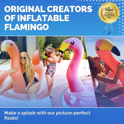 SWIMLINE 90627 Summer ORIGINAL Giant Inflatable Flamingo Pool Float | Stylish Ride-On Raft with Stable Wings & Legs |