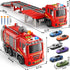 XINNOVEL 3-5, 6 3 4 5 6 7 8 Fire Trucks Toys for Toddlers Ages Folded Carrier Truck Race Track with with Lights