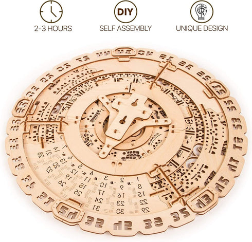 Wood Trick Mayan Wall Calendar, 3D Wooden Puzzles for Adults and Kids to Build, 16" Wooden Model Kit