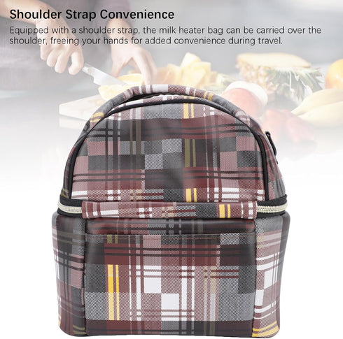 Buachois Portable Heated Baby Bottle Carrier - Insulated Breastmilk Warmer with Shoulder Strap for Travel
