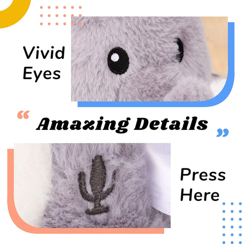 Talking Elephant Plush Toy - Hopearl Repeats What You Say Nodding Electric Interactive Buddy for Toddlers, Gray, 8''