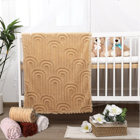 Wiwiqing 8 3D 32" 24" Pcs Boho Baby Blanket for Girls Boys Fluffy Toddler Blanket Soft Warm Newborn Toddler Receiving