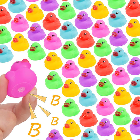 54-Pack Mini Colorful Rubber Ducks Set, Bath Toy for Kids, Float & Squeak Pool Toy Party Favors