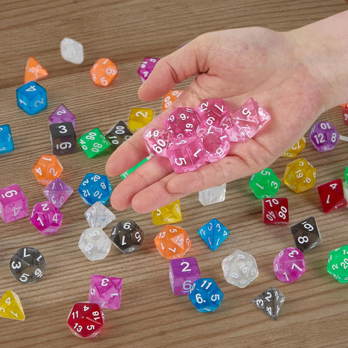 DND Dice Set, 10x7 (70 Pieces) Polyhedral Dice with Large Drawstring Bag for Dungeons and Dragons Role Playing Games
