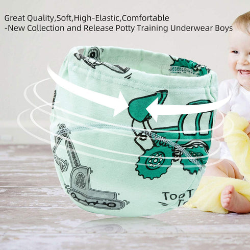 Joyo roy 4 Pack Soft Potty Training Pants for Boys, 3T Reusable Toddler Underwear, Waterproof Dinosaur Pee Pants