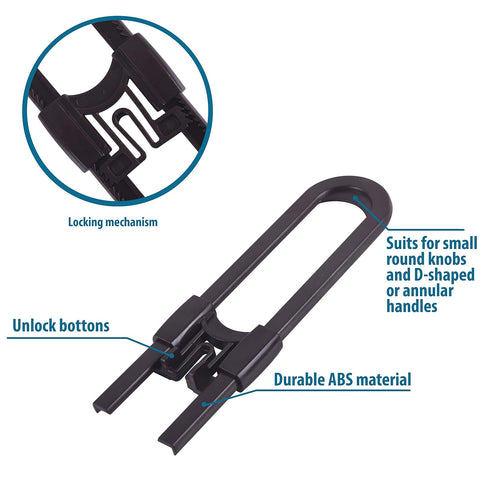 Sliding Cabinet Locks Baby Proofing – Adjustable Child Safety Latches for Knobs & Handles, 10 Pack