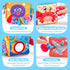 hahaland Baby Tissue Box Toy - Montessori Toys for 6-12 Months, Textured Tails, Cloth Tissues, Crinkle, Squeaky Sounds,
