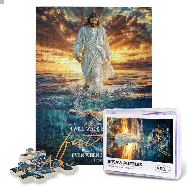 Luixdie Christian Puzzles for Adults 500 Pieces Religious Jesus Puzzle Inspirational Motivational Bible