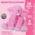 Elephant Weighted Stuffed Animals 5 lbs 16 inches Pink, Large Weighted Elephant Plushie Cuddly Pillow Gift for Kids & Adults