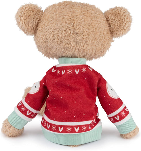GUND Toothpick Classic Teddy Bear Stuffed Animal with Holiday Sweater, 15”, Beige/Red/White, Ages 1 and Up
