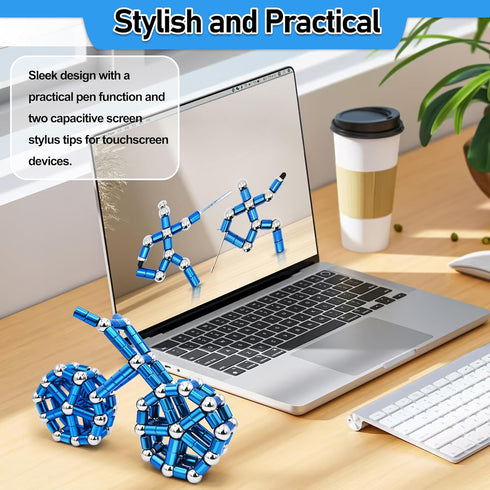 Magnetic Fidget Pen, Deformable Metal Gadget for Adults & Teens, Stress Relief Novelty Toy, Unique Birthday Mothers Day