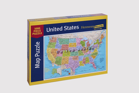 United States of America - 1000 Piece Map Jigsaw - Highways, Rivers, Capitals