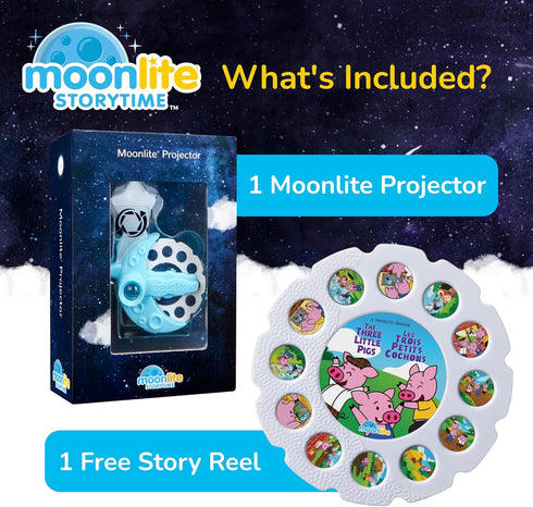 Moonlite Storytime Projector - Magical Bedtime Kids Book Projector for Immersive Reading Experience, Smartphone