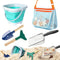 LIDAGO 5 Pcs Sand Toys Beach Set Include 1 Metal Shovel,1 Metal Rake,1