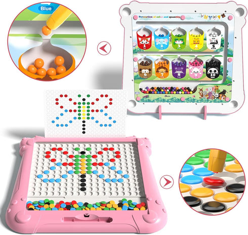Ci Vetch 2-IN-1 3 4 5 6 7 8 Large Magnetic Drawing Board for Toddlers Kids, Magnetic Color and Number Maze, Magnetic