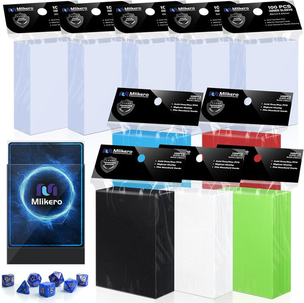 1000 Pack Card Sleeves, 500 Matte Trading Card Sleeve and 500 Inner